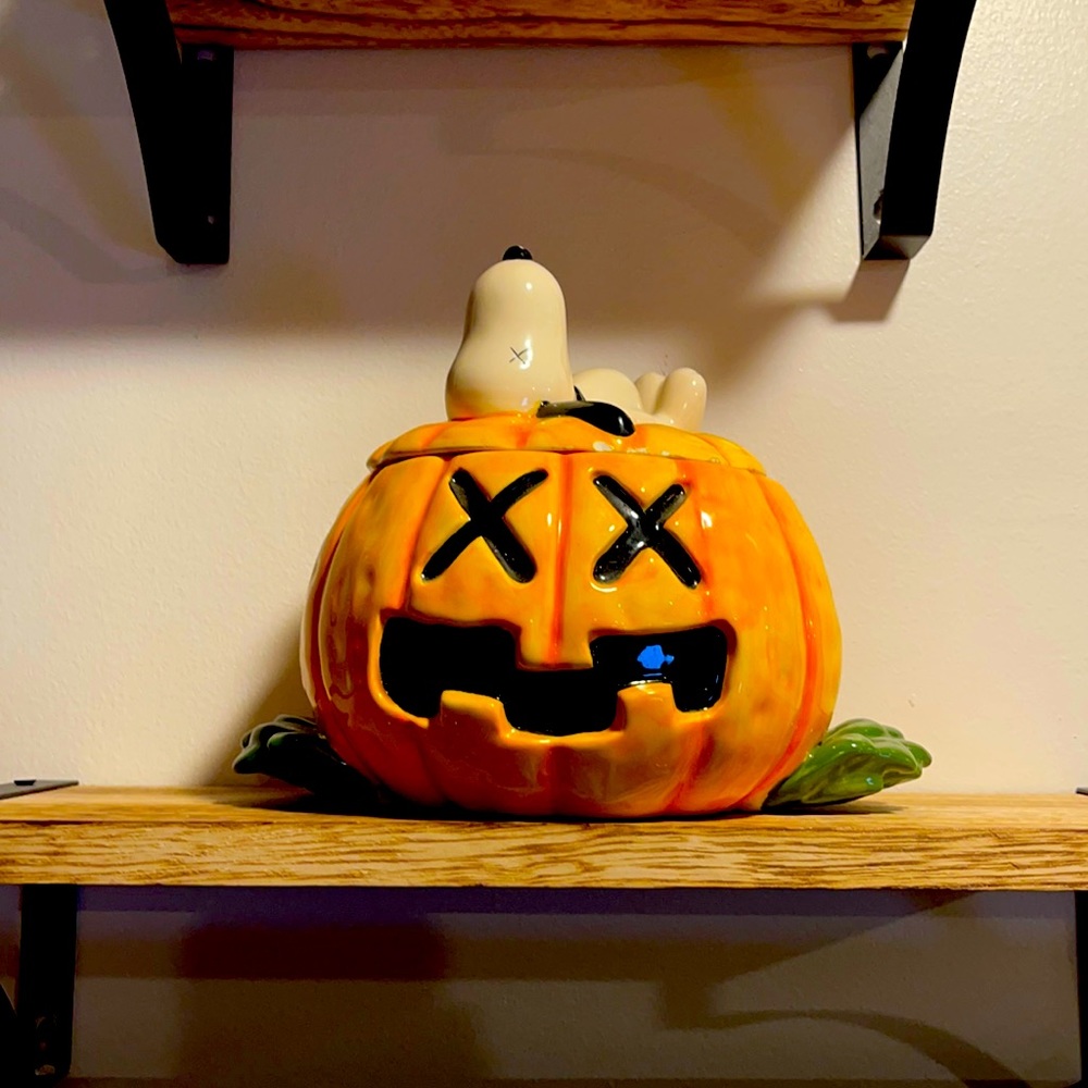 KAWS x Peanuts Snoopy Halloween Pumpkin Ceramic Jar